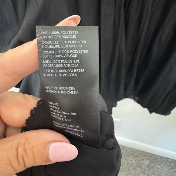 NEW Anthropolgie Plus Size Babydoll Mini Dress Short Slevve Black Satin 26W - Picture 10 of 10